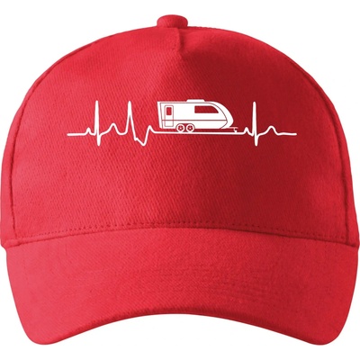 EKG karavan so zahnutým šiltom a látkovou sponou Červená