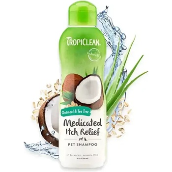 Tropiclean Oatmeal & Tea Tree Medicated Ichs Releaf Shampoo Шампоан за облекчаване на сърбеж 355ml