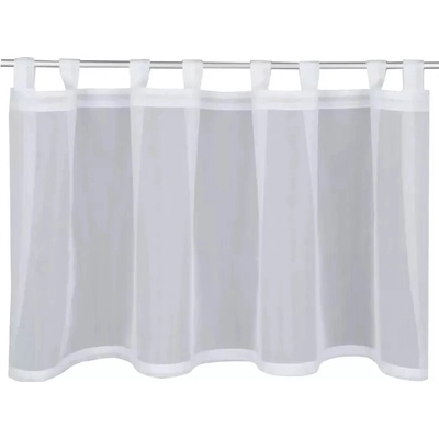 Vitrážní záclonka s poutky Voile 135x50cm bílá