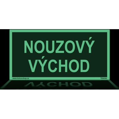 Traiva s.r.o Nouzový východ Verze: Samolepka 300 x 150 mm tl. 0.4 mm - fotoluminiscenční - Kód: 10266