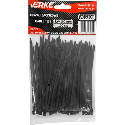 Verke V86300 Sada stahovacích pásků 2,6 x 100 mm 100 ks