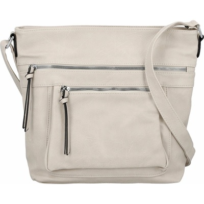 Trendy dámská koženková crossbody kabelka Zeta krémová new