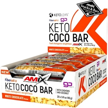 Amix Nutrition KetoLean® Keto goBHB® Coco Bar [20 х 40 грама] Бял шоколад