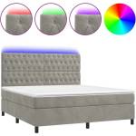  Боксспринг легло с Матрак + Топ матрак и LED, светлосиво, 160x200 см, кадифе - elemento - 1 220,01 лв