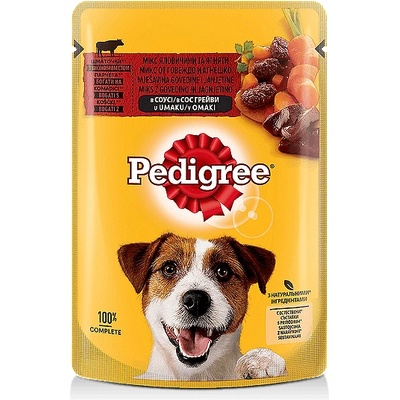 PEDIGREE Мокра храна за кучета Pedigree пауч ГОВЕЖДО и АГНЕШКО в сос грейви 100гр