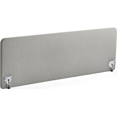 Zone stolový paraván bílé svorky potah Hush světle šedá 200 X 65 x 3,6 cm – Zboží Dáma