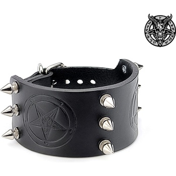 Image 1 of Leather & steel fashion гривна Spiky Pentagram- LSF1 77