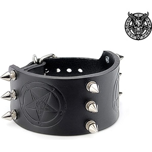 Leather & steel fashion гривна Spiky Pentagram- LSF1 77
