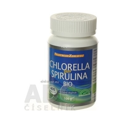 Nástroje zdravie Chlorella Plus Spirulina Bio 400 tabliet