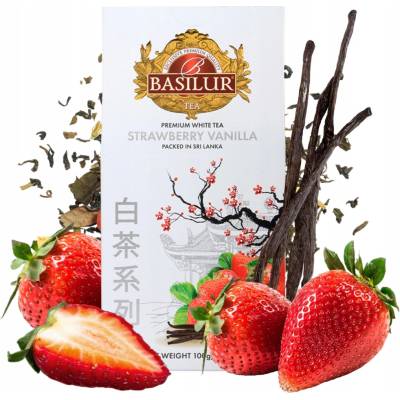 Basilur White Tea Strawberry Vanilla papier 100 g
