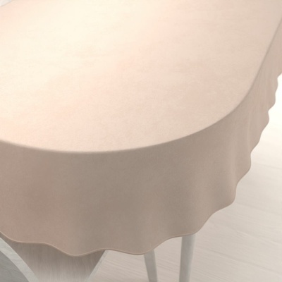 Biante Veľký zamatový oválny obrus Velvet Premium SVP-020 Béžový 220x260cm