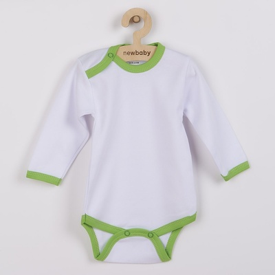 New Baby Dojčenské body so zeleným lemom
