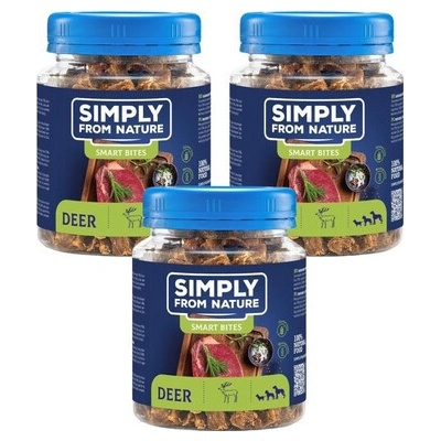SIMPLY FROM NATURE Smart Bites Tréninkové pamlsky z jeleního masa 3 x 130 g