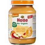 Holle Био плодово пюре Holle - Ябълки и праскови, 190 g (BB210499) - ozone