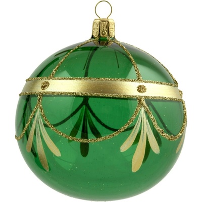 Bella Rose Skleněná vánoční ozdoba Baňka Zelená Lesk 2, zelená barva, sklo – Zboží Dáma