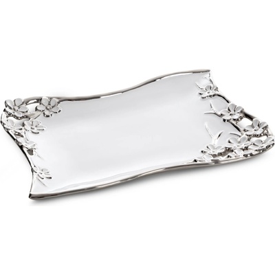 EUROFIRANY DEKORAČNÍ KERAMICKÝ TALÍŘ KARIN 36X26 CM BÍLÁ