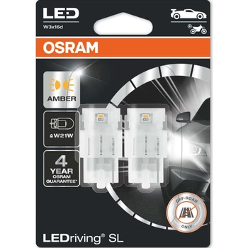 OSRAM Автомобилна крушка Osram 7505DYP, 1.4W, 55lm, W21W, W3x16d, LED, 2 броя в опаковка (7505DYP)