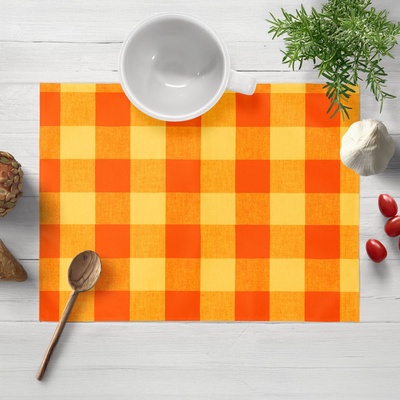 Biante bavlna prostírání Olivia OL-003 Oranžovo-žlutá kostka velká 35x45cm