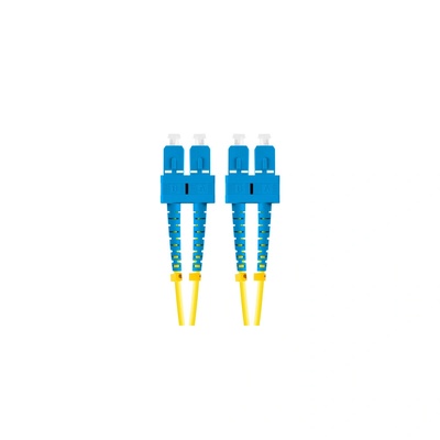 Lanberg Оптичен мрежов кабел с дължина 10 м и SC/UPC-SC/UPC конектори, Lanberg Z43099, SM, DUPLEX 3.0MM G657A1 LSZH, жълт (FO-SUSU-SD11-0100-YE) (FO-SUSU-SD11-0100-YE)