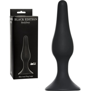  Анален плъг за стабилна стимулация, 12, 5см. - Slim Anal Plug Large Black (4205-01LOLA)