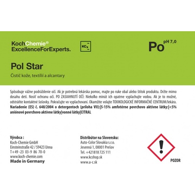 Koch Chemie Produktová etiketa Pol Star