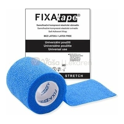 FIXAtape Stretch Samofixačné elastické ovínadlo bez latexu Modrá (5 cm x 450 cm) 1 elastický obväz