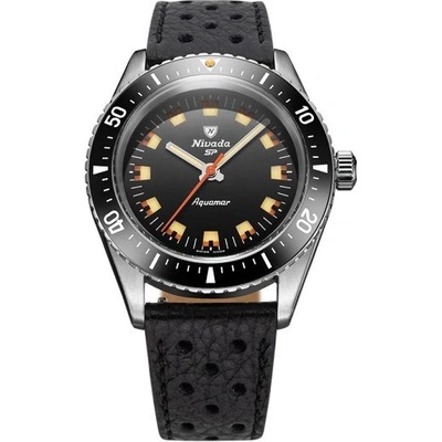 Nivada Grenchen Aquamar Black - Black Racing strap