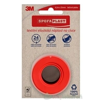 3M Spofaplast č.132N náplast textilní béžová 2,5 cm x 4,2 m