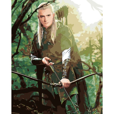 ZUTY Malování podle čísel LEGOLAS V LESE PÁN PRSTENŮ Rozměr 40 x 50 cm Rámování vypnuté plátno na rám