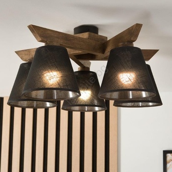 Brilagi - LED плафониера ANTHONY 5xE14/40W/230V дъб/черна (BG1468)