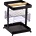 Horecano HOME-MATT BLACK-Поставка за прибори с дървен разделител 11x11xh15.5cm (23169-001) (0185126)