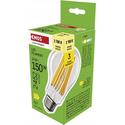 EMOS Filament A70 E27 18 W 150 W 2452 lm, teplá biela 1525743208