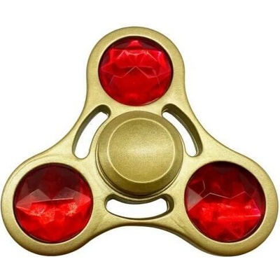 Zlatý fidget spinner HQ červený diamant