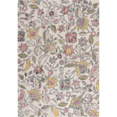 Flair Rugs Кремав ръчно изработен вълнен килим 200x290 cm Tania Floral - Flair Rugs (503119380030)
