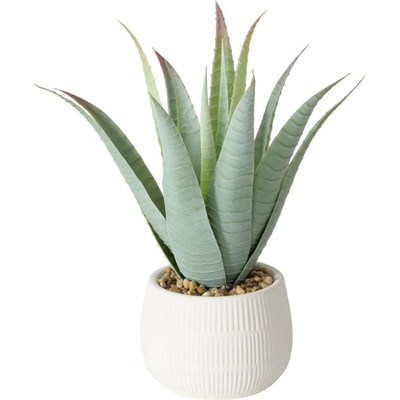 Boltze Home Umělá rostlina aloe v květináči MONDRAGO, 29 cm, světle zelená zelená