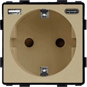 ELMARK Element КОНТАКТ ШУКО 16a С usb a+c, ЗЛАТО (195mgsu/gd)