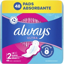 Always Ultra Super hygienické vložky Veľ. 2 s krídelkami 48 ks