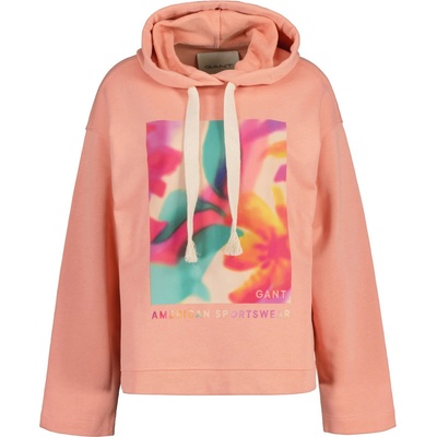 Gant Relaxed Floral Graphic Hoodie oranžová