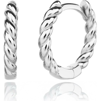 Bealio 14189 stříbrné náušnice KROUŽKY propletené 13 mm 03-14189-4274