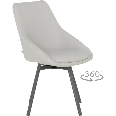 Carmen Трапезен стол wigan 2 силиконова кожа - светлосив 65