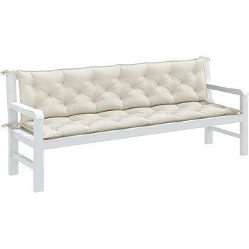 Image 1 of vidaXL Възглавници за градински пейки 2 бр кремави 200x50x7 см плат (4002632)
