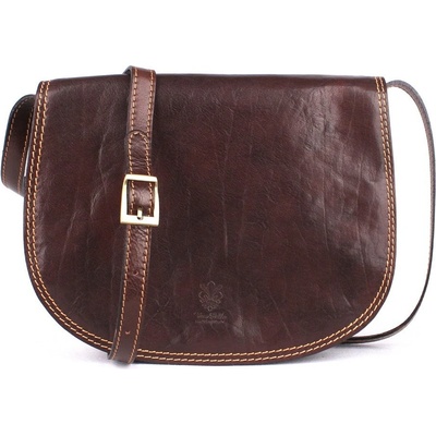 Dámská velká kožená crossbody kabelka MAX tmavěhnědá