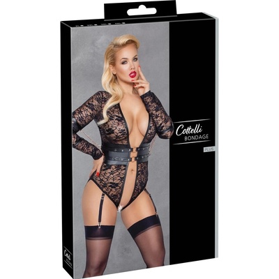Cottelli Bondage Body čipkované s putami, bez rozkroku
