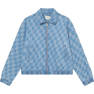 DEDICATED Дамско ежедневно яке DEDICATED Women's Jacket Sunna Denim Casual jacket - Denim Pepita Cats Light Blue (103-2441-0314)