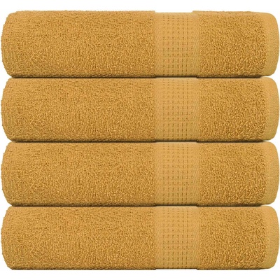 vidaXL Кърпи за ръце FROGN 4 бр. Златисти 50x100 см 360 г/м2 (136807)