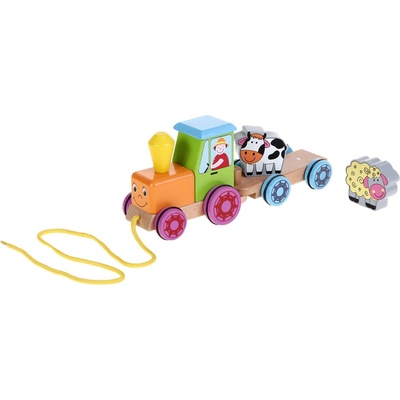 Andreu Toys Дървена играчка Andreu Toys - Трактор с животни (16294)