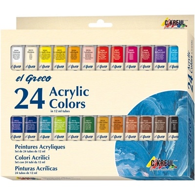 Sada akrylových barev El Greco 24 x 12 ml – Zboží Dáma