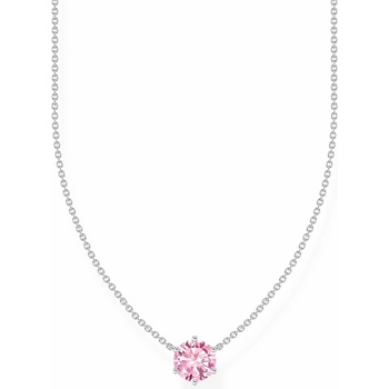 Thomas Sabo KE2210-051-9-L45V Silver Necklace with pink Zirconia Pendant 40-45 cm Ladies, Жени