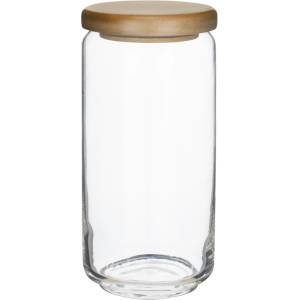 Ocean OCEAN-Стъклен буркан с дървен капак 1000ml Ø9.2xh19.3cm (5B02536G0001) (011445)