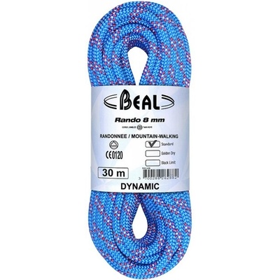 Beal двойно въже с пълно импрегниране Golden Dry Rando 8 mm 20 m, синьо (TO.BC08R.20.B)